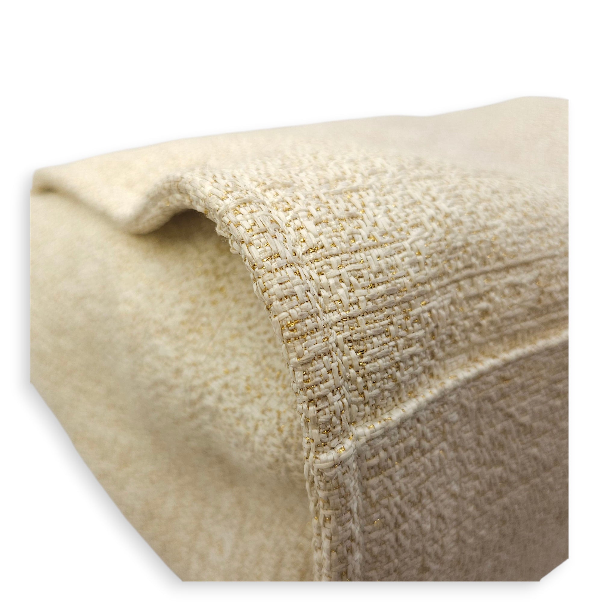 Deauville Large Cream/Beige Tote Bag in Tweed, Gold hardware