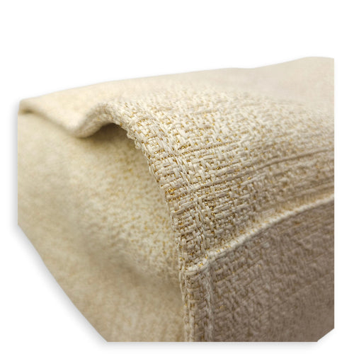 Deauville Large Cream/Beige Tote Bag in Tweed, Gold hardware