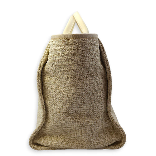 Deauville Large Cream/Beige Tote Bag in Tweed, Gold hardware