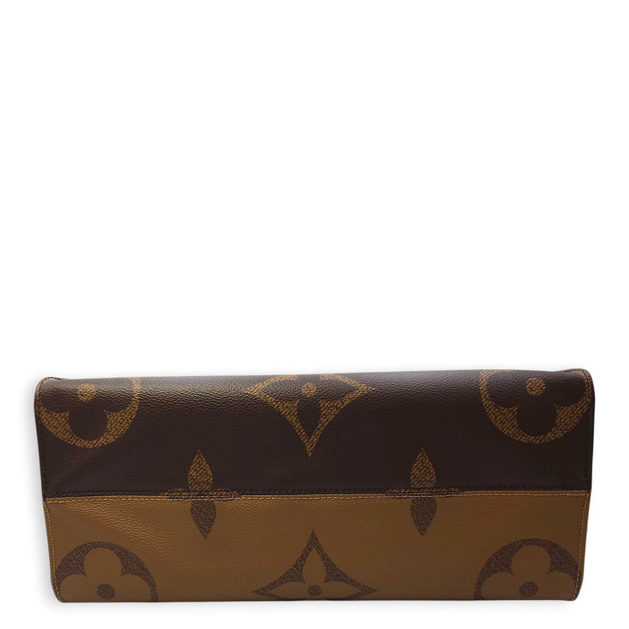 OnTheGo MM Brown Tote Bag in Canvas, Gold hardware