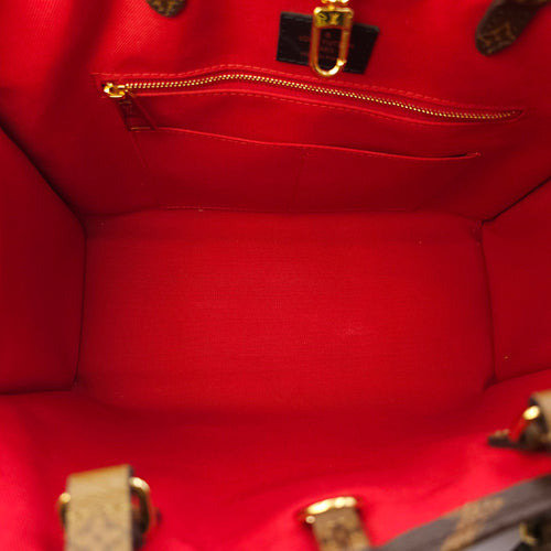 OnTheGo MM Brown Tote Bag in Canvas, Gold hardware