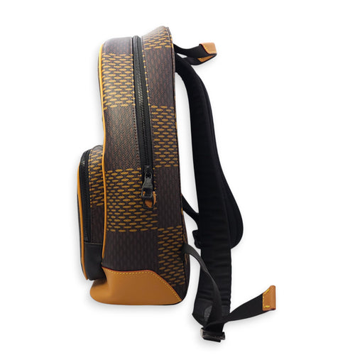 Nigo Campus Brown Backpack in Canvas, Gunmetal hardware