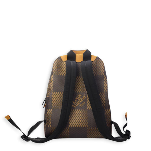 Nigo Campus Brown Backpack in Canvas Gunmetal hardware CL2511-16687 3