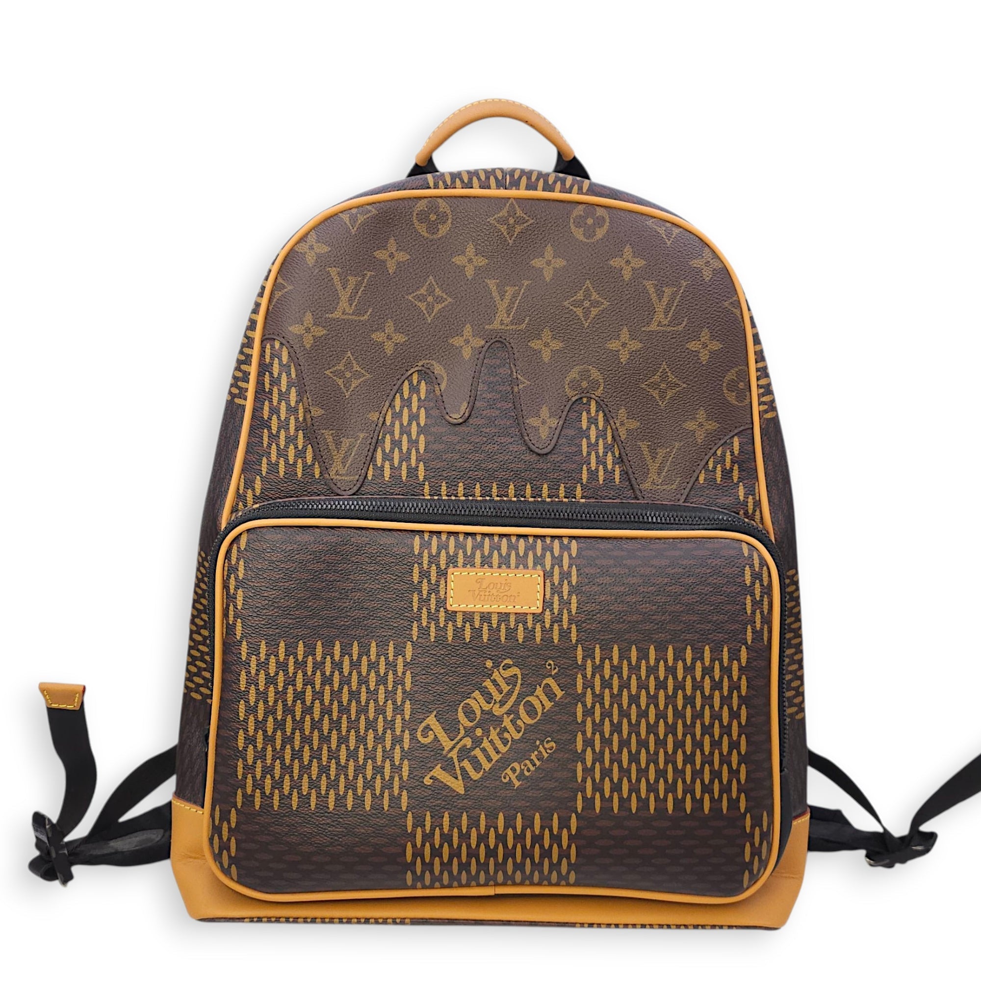Nigo Campus Brown Backpack in Canvas Gunmetal hardware CL2511-16687 2