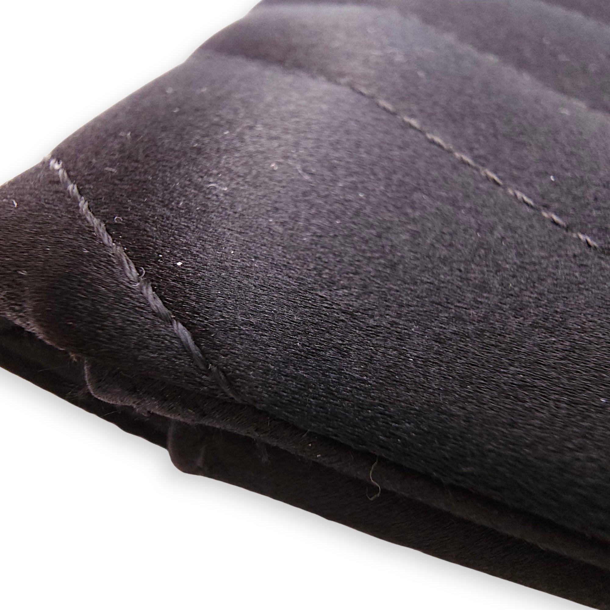 CC Black Clutch in Satin, Pearls/Beads hardware