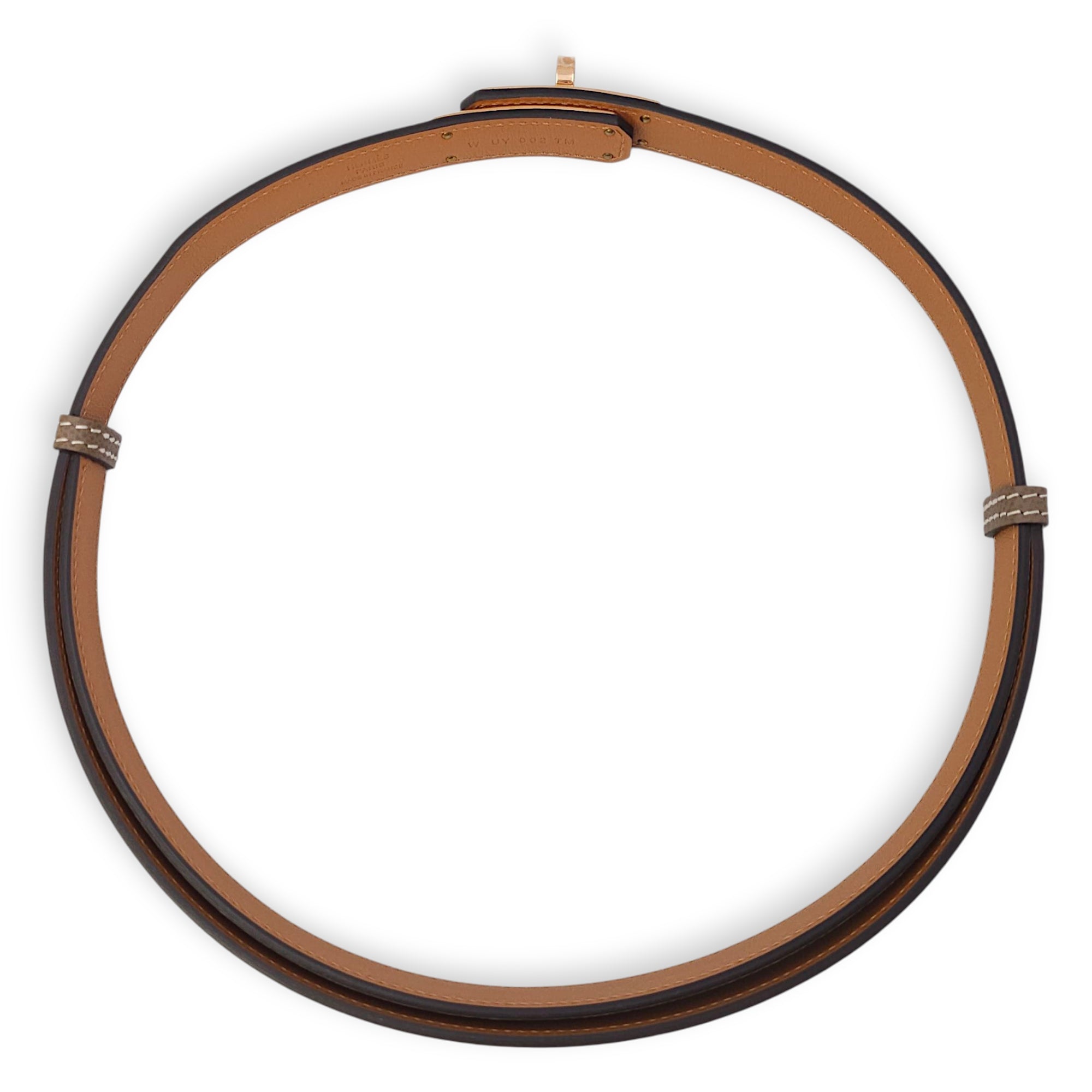 Kelly 18 Etoupe Belt in Epsom, Rose Gold hardware