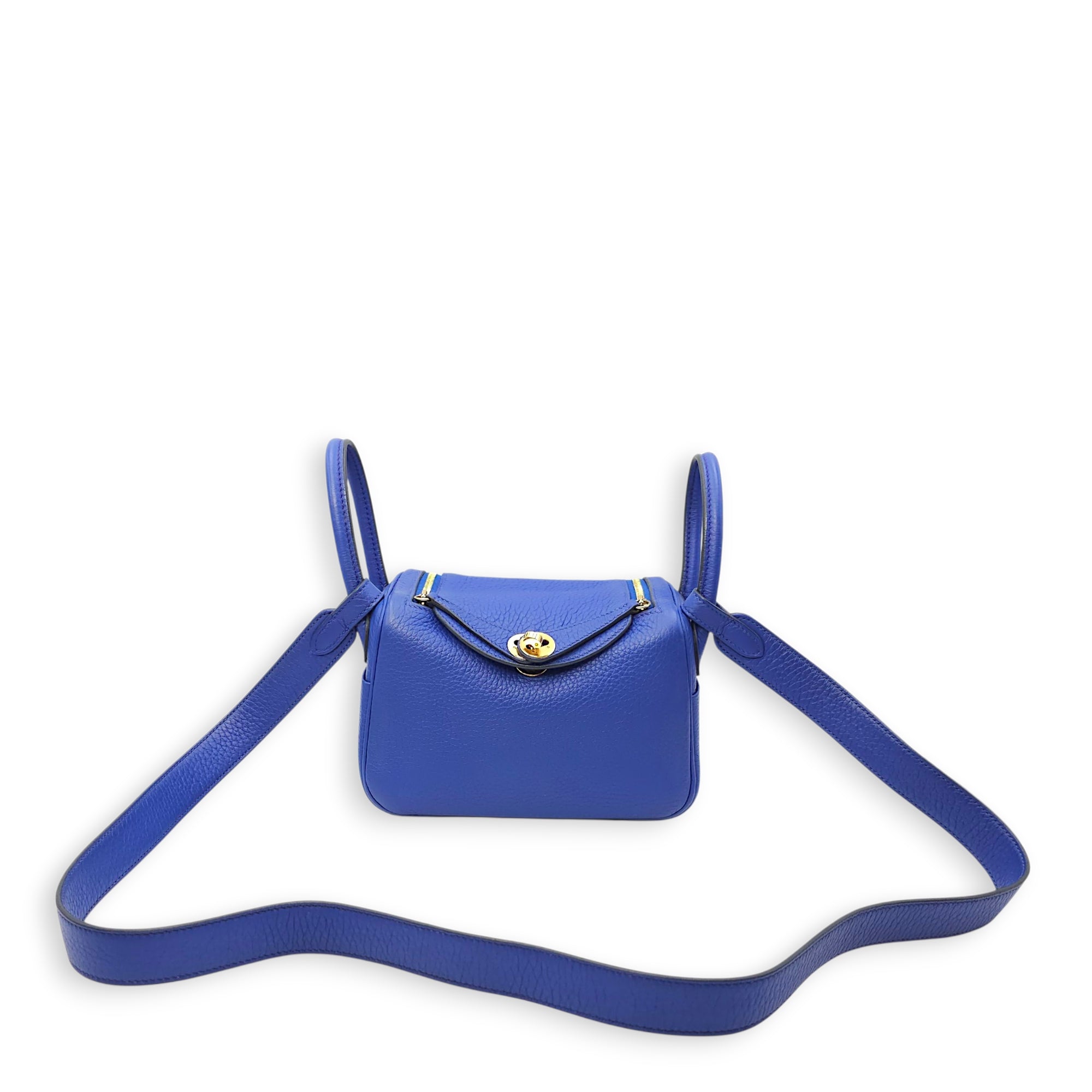 Lindy Mini Blue Royal in Clemence, Gold hardware