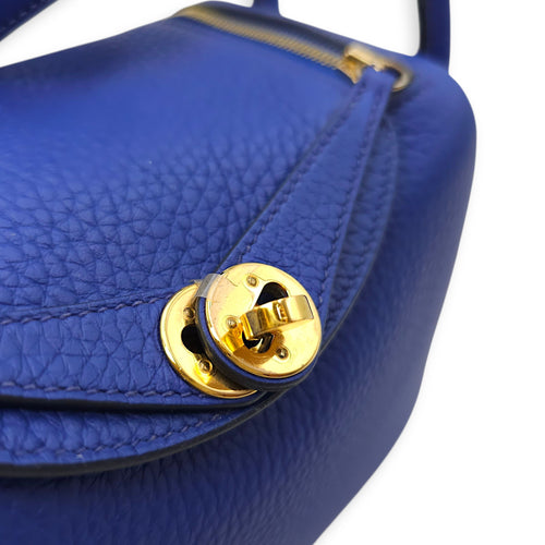 Lindy Mini Blue Royal in Clemence, Gold hardware