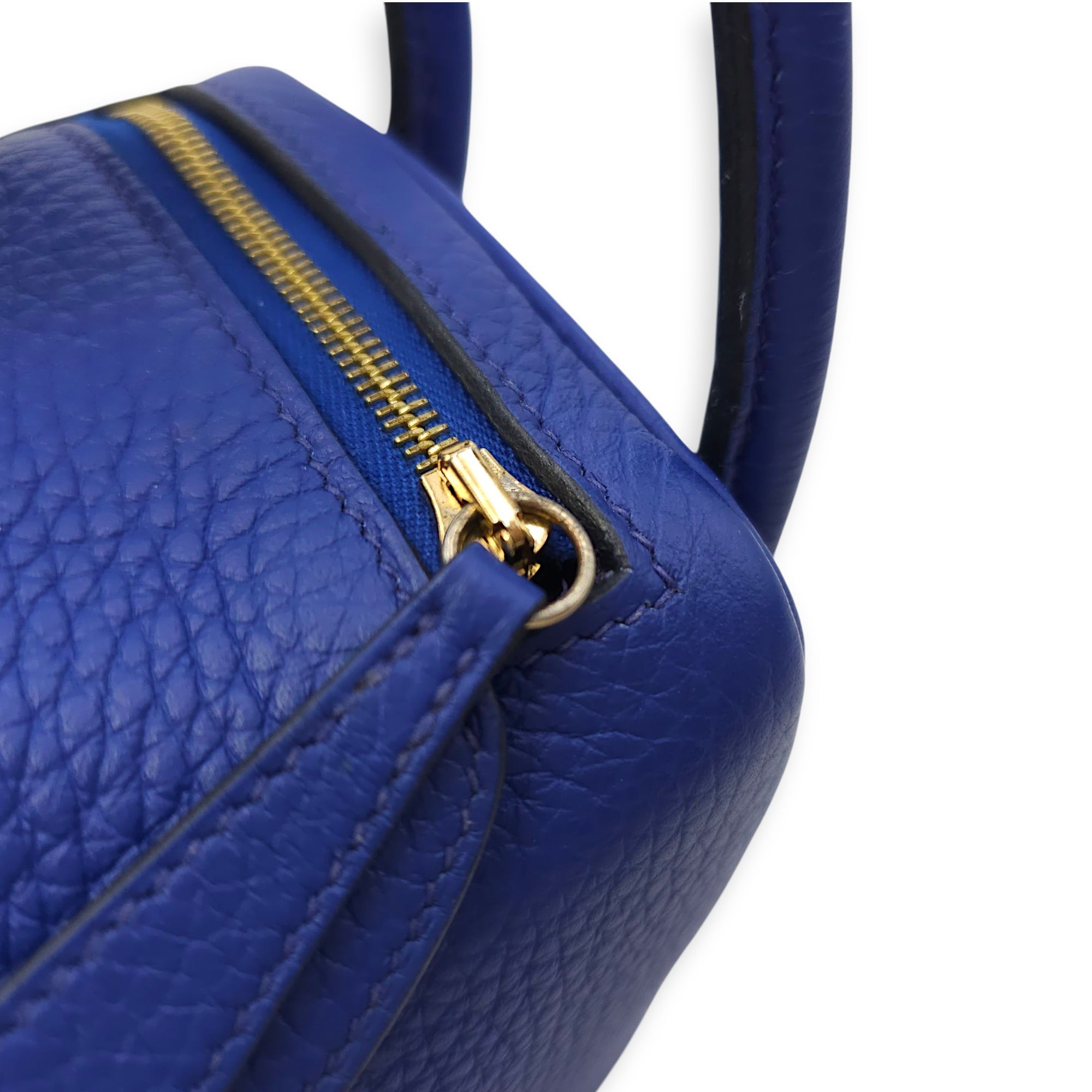 Lindy Mini Blue Royal in Clemence, Gold hardware