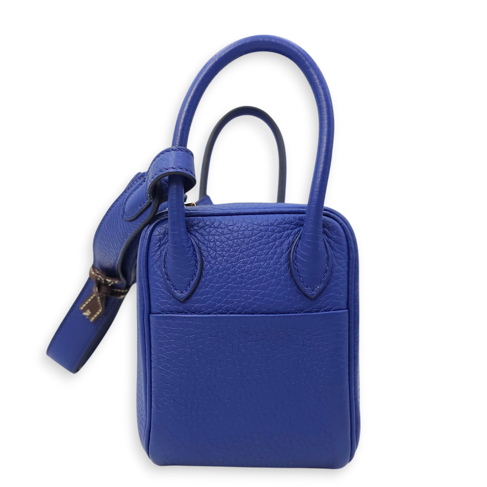 Lindy Mini Blue Royal in Clemence, Gold hardware
