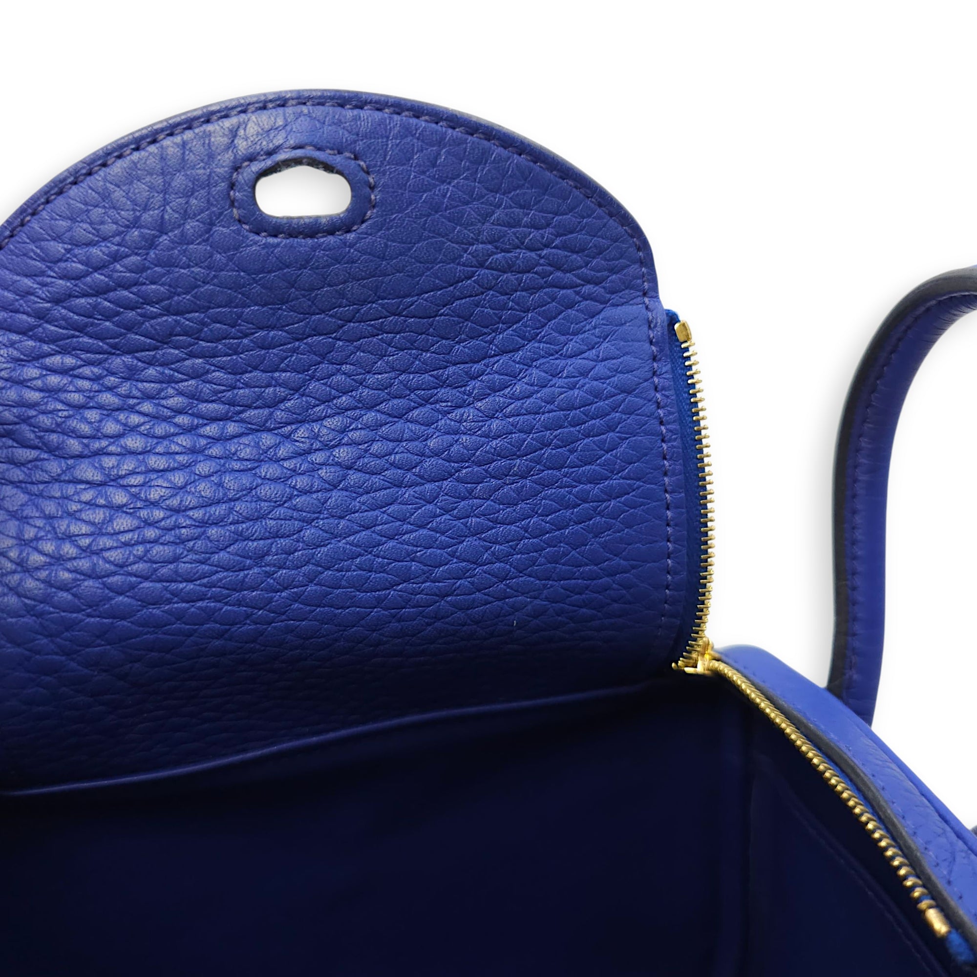 Lindy Mini Blue Royal in Clemence, Gold hardware