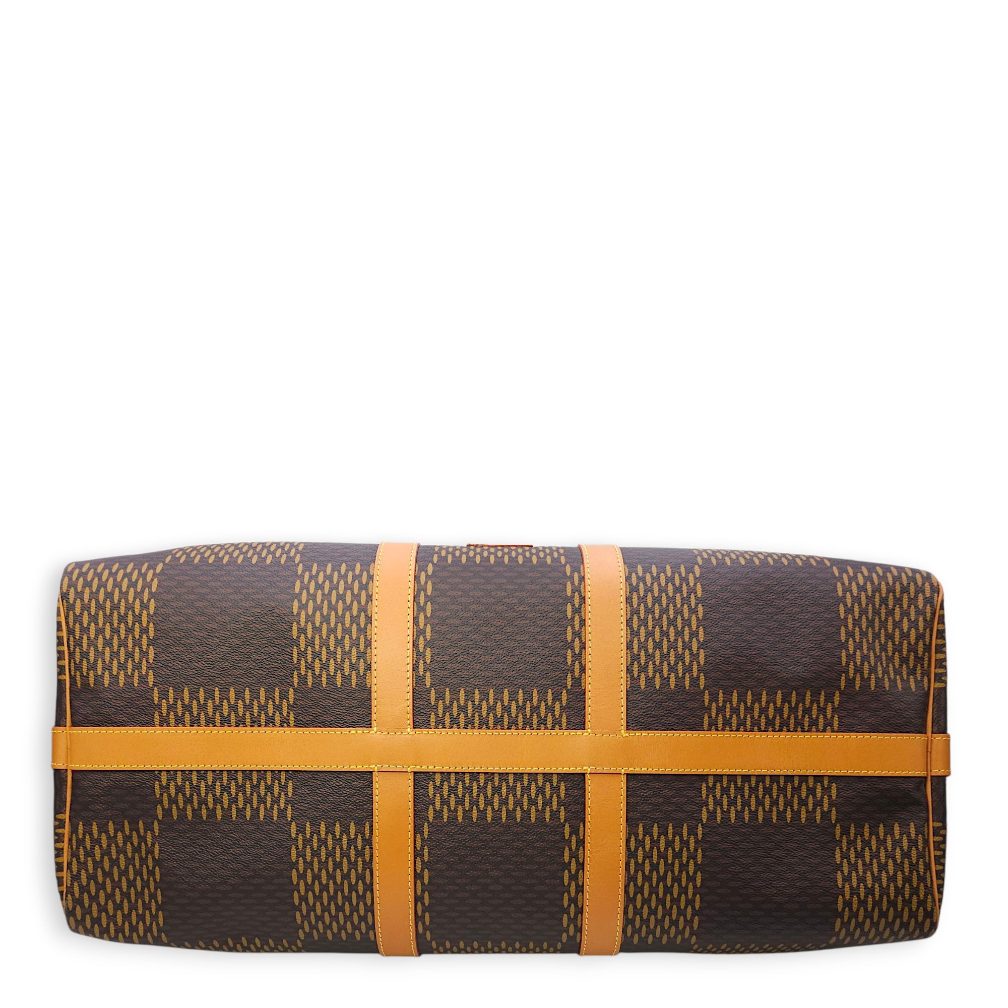 Nigo Keepall Bandouliere 50cm Brown Monogram Shoulder Bag in Canvas, Gunmetal hardware