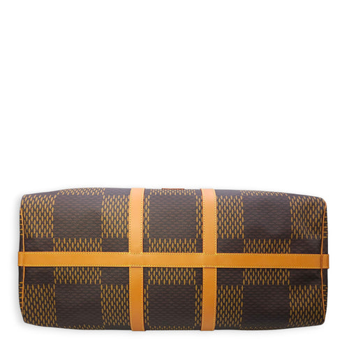 Nigo Keepall Bandouliere 50cm Brown Monogram Shoulder Bag in Canvas, Gunmetal hardware