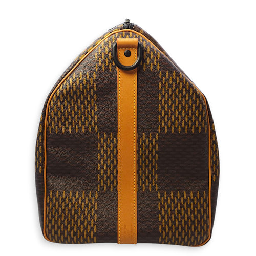 Nigo Keepall Bandouliere 50cm Brown Monogram Shoulder Bag in Canvas, Gunmetal hardware