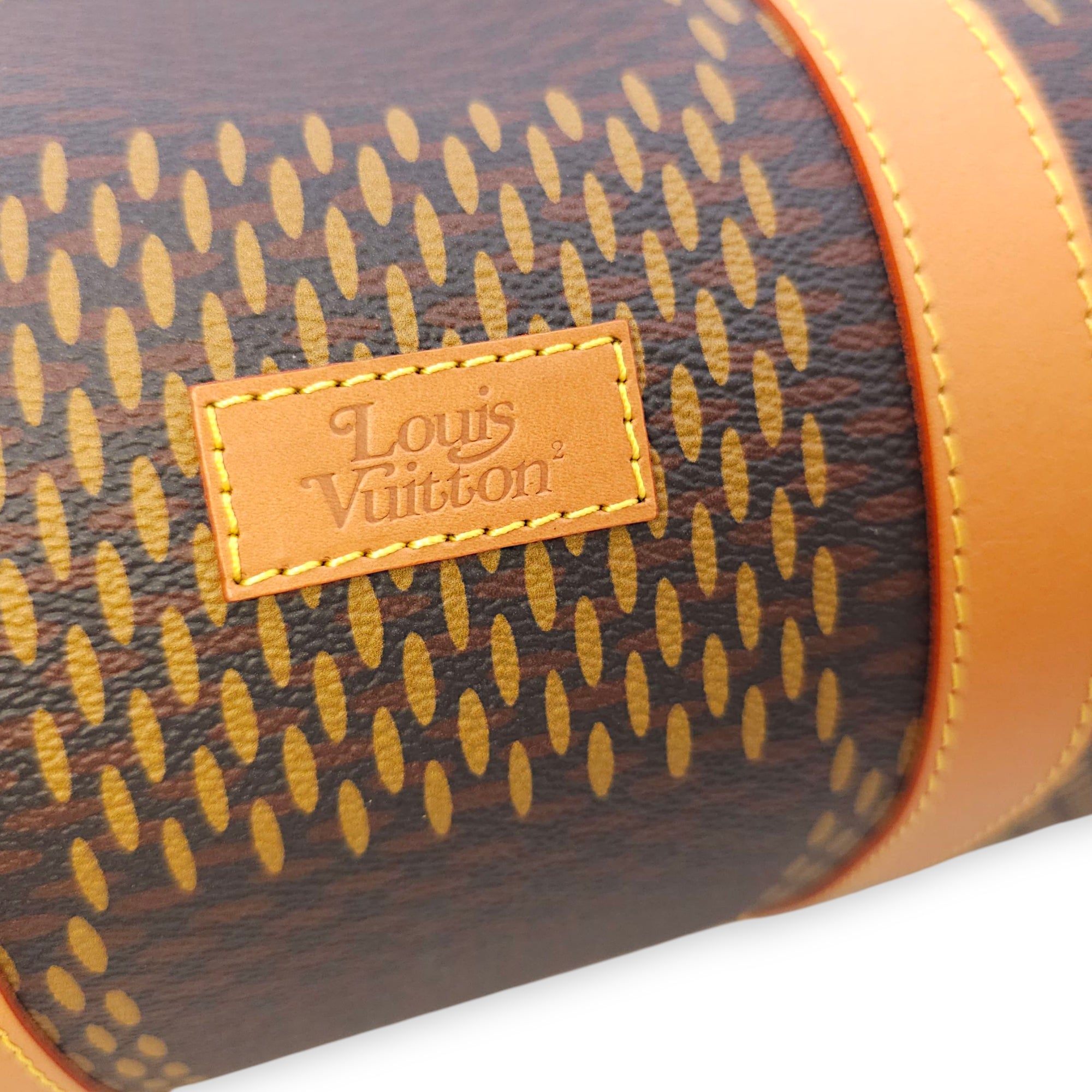 Nigo Keepall Bandouliere 50cm Brown Monogram Shoulder Bag in Canvas, Gunmetal hardware