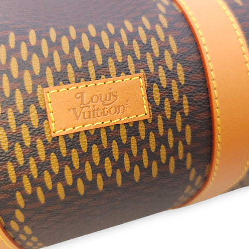 Nigo Keepall Bandouliere 50cm Brown Monogram Shoulder Bag in Canvas, Gunmetal hardware