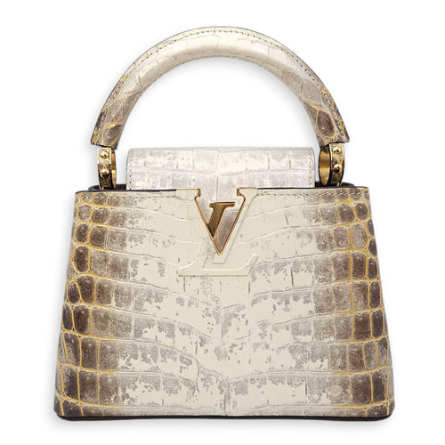 Himalaya Capucines Mini White Shoulder Bag in Shiny Niloticus Gold hardware CL2511-16723 1