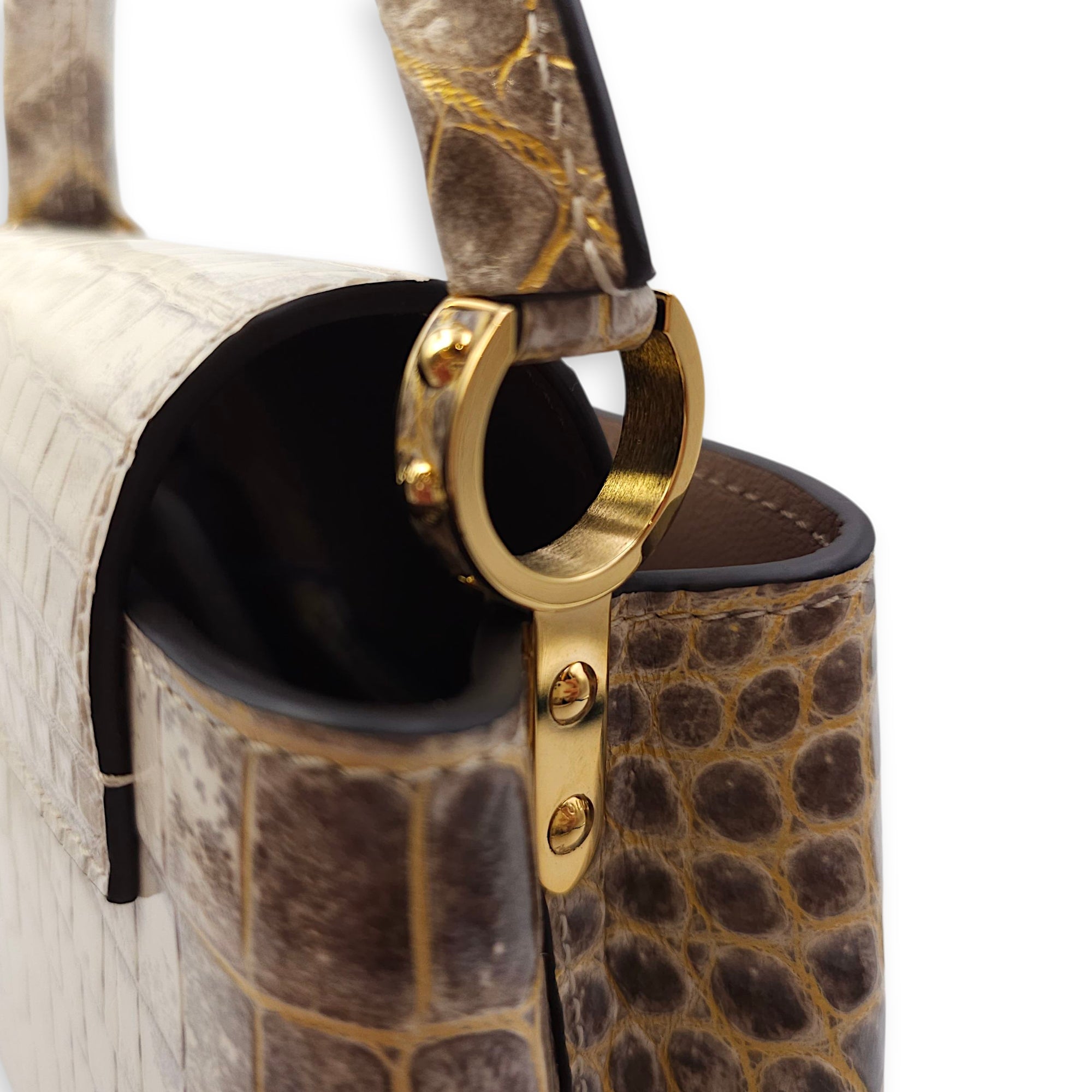 Himalaya Capucines Mini White Shoulder Bag in Shiny Niloticus Gold hardware CL2511-16723 2