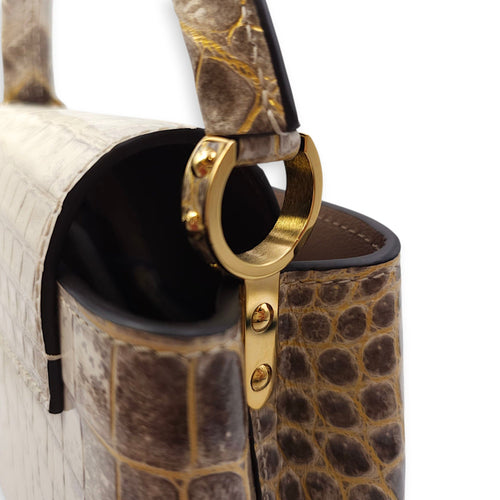 Himalaya Capucines Mini White Shoulder Bag in Shiny Niloticus Gold hardware CL2511-16723 2