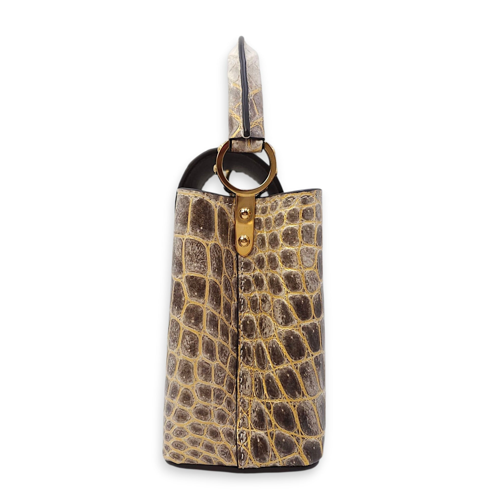 Himalaya Capucines Mini White Shoulder Bag in Shiny Niloticus Gold hardware CL2511-16723 4