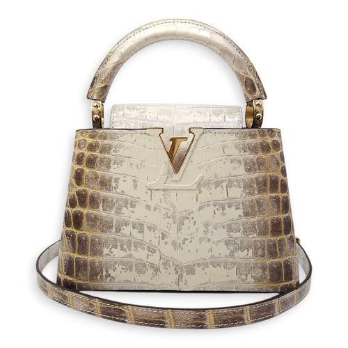 Himalaya Capucines Mini White Shoulder Bag in Shiny Niloticus Gold hardware CL2511-16723 16
