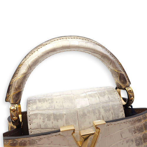 Himalaya Capucines Mini White Shoulder Bag in Shiny Niloticus Gold hardware CL2511-16723 11