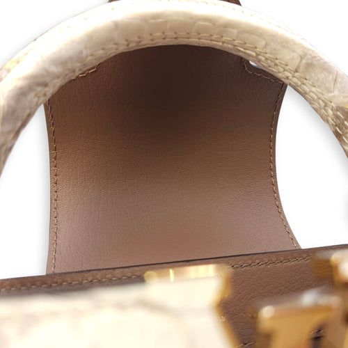 Himalaya Capucines Mini White Shoulder Bag in Shiny Niloticus Gold hardware CL2511-16723 14