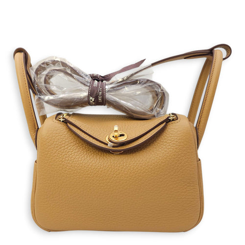 Lindy II Mini Biscuit in Clemence, Gold hardware
