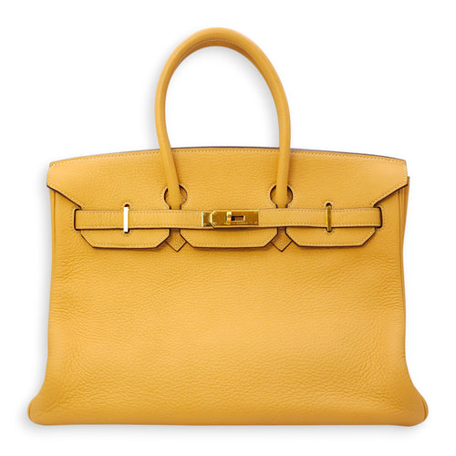 Birkin 35 Naturel Sable in Clemence, Gold hardware