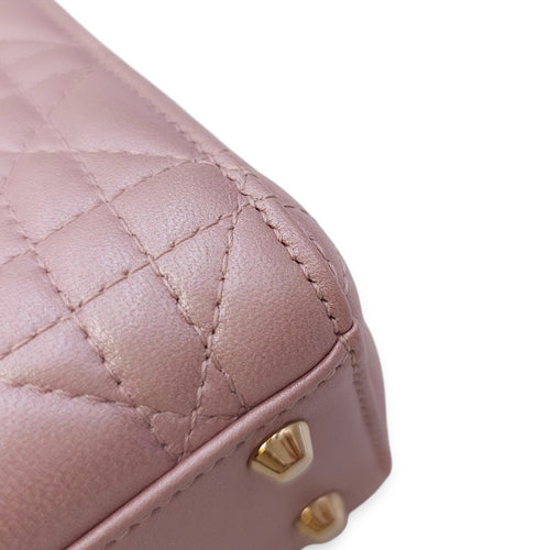 Lady Dior Mini Pink Crossbody Bag in Lambskin, Gold hardware