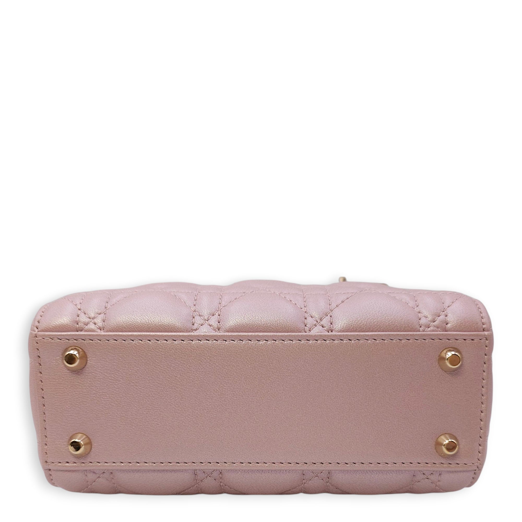 Lady Dior  Mini  Pink Crossbody Bag in Lambskin Gold hardware CL2511-16784 12