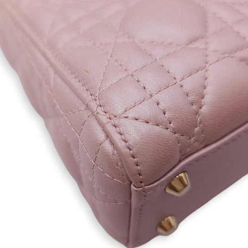 Lady Dior Mini Pink Crossbody Bag in Lambskin, Gold hardware