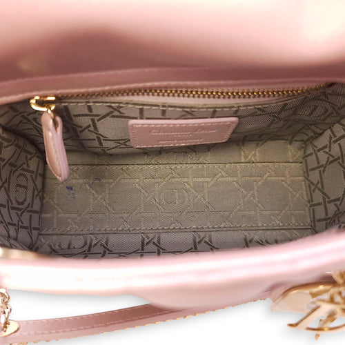 Lady Dior Mini Pink Crossbody Bag in Lambskin, Gold hardware