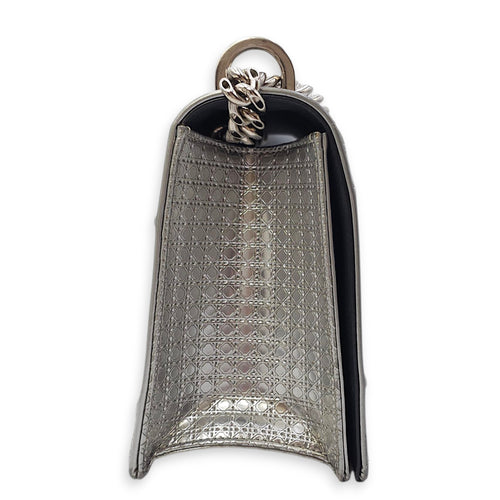 Diorama Medium Silver Shoulder Bag in Metallic, Silver hardware