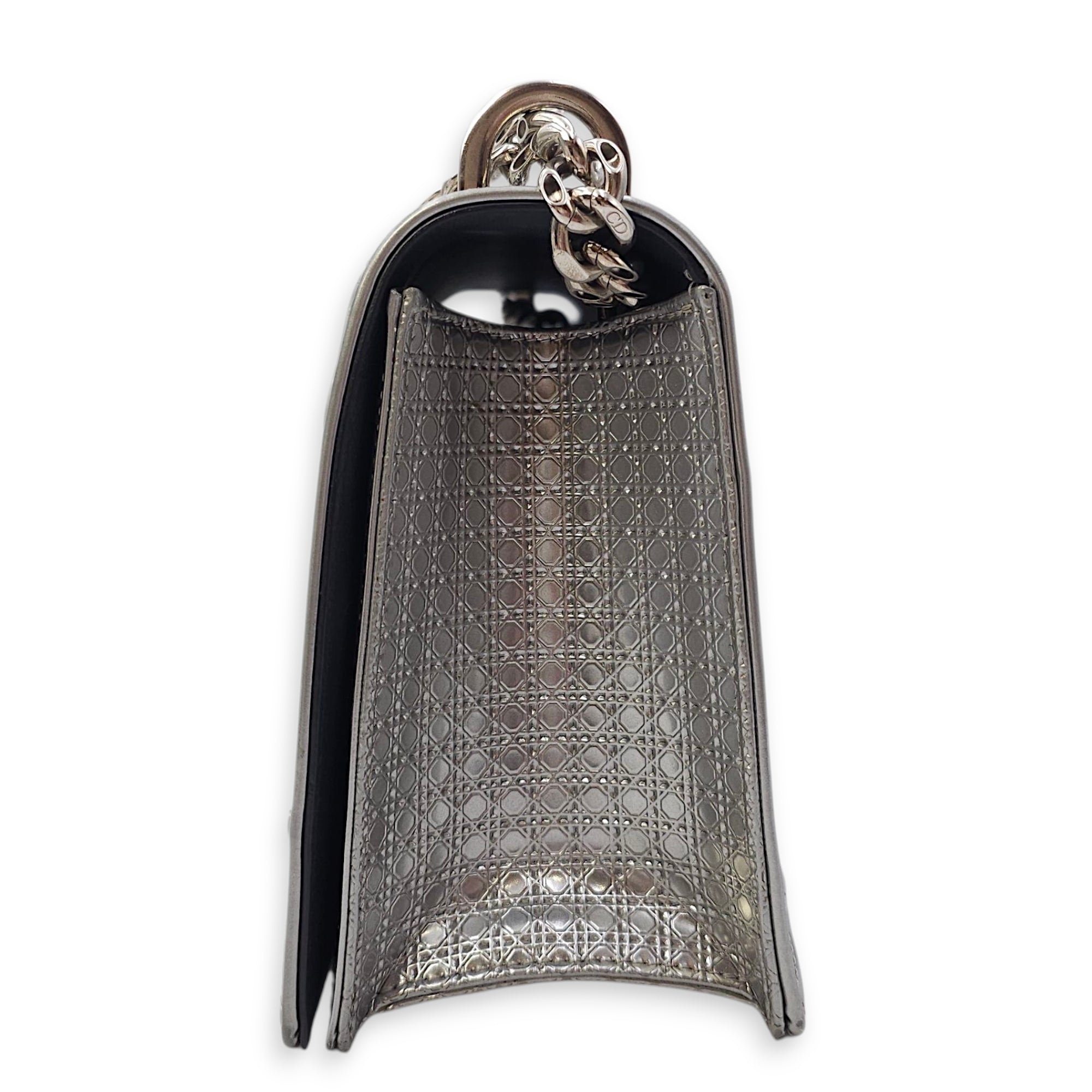 Diorama Medium Silver Shoulder Bag in Metallic, Silver hardware