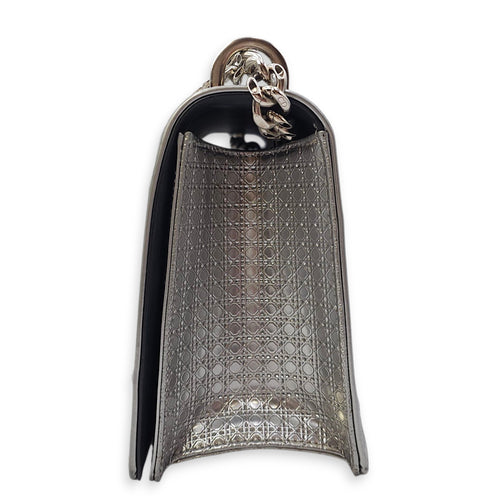 Diorama Medium Silver Shoulder Bag in Metallic, Silver hardware