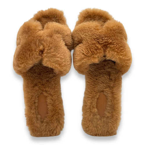 Oran 38 Naturel Sandals in Shearling