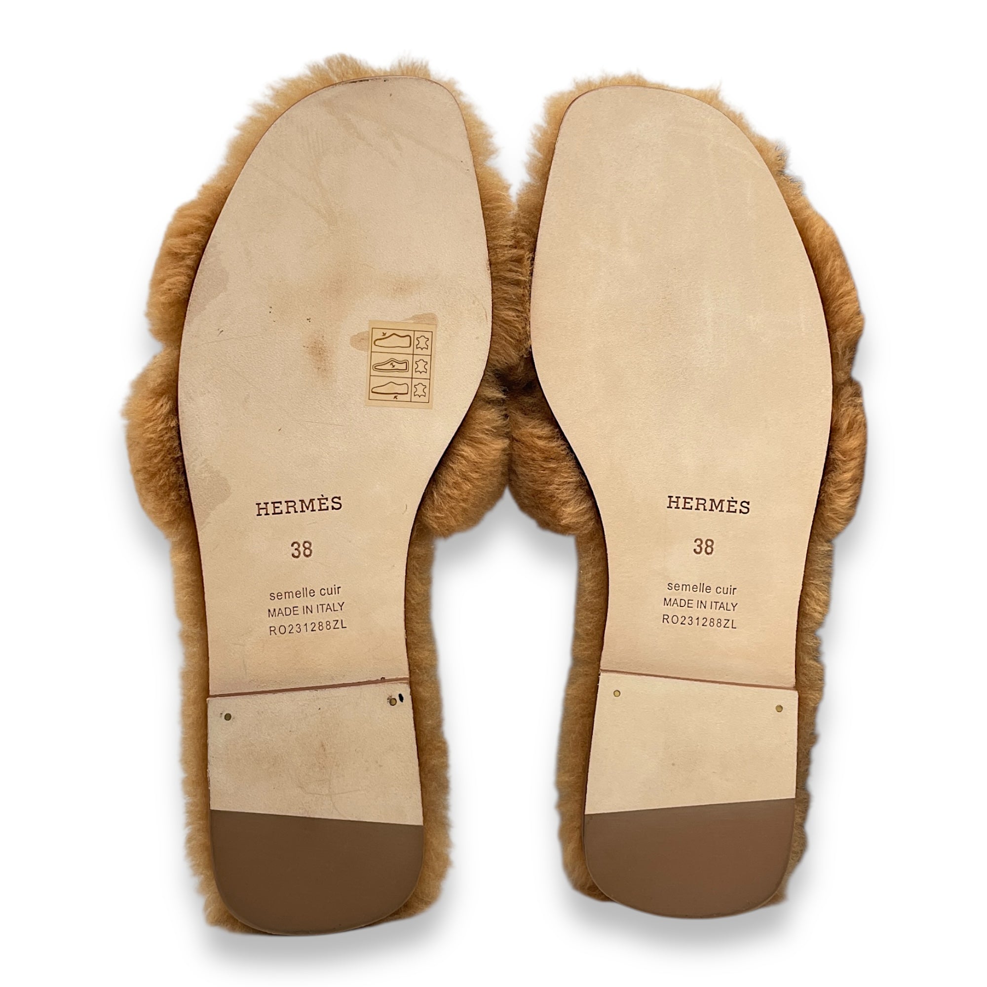 Oran 38 Naturel Sandals in Shearling