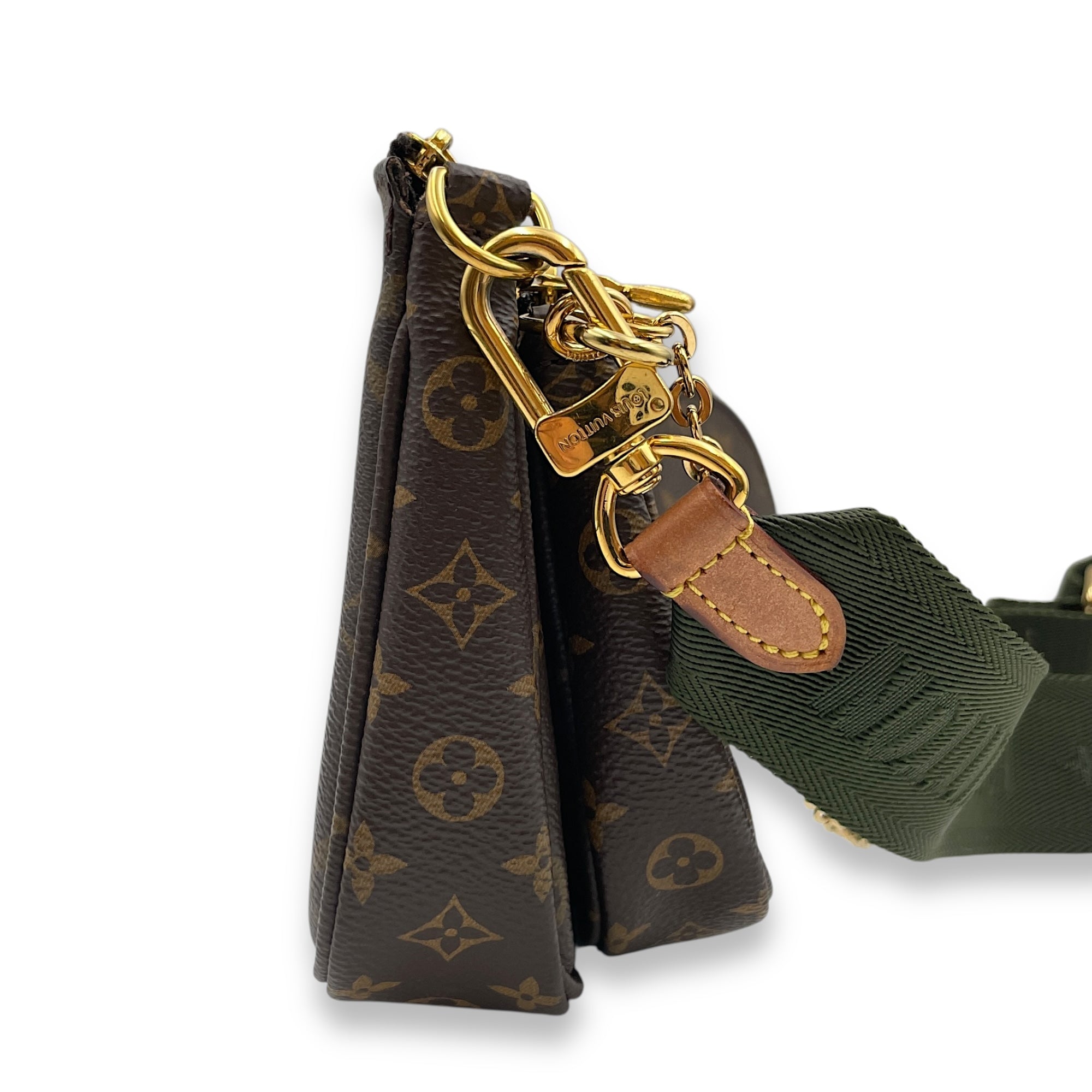 Monogram Multi Pochette Brown Shoulder Bag in Canvas, Gold hardware