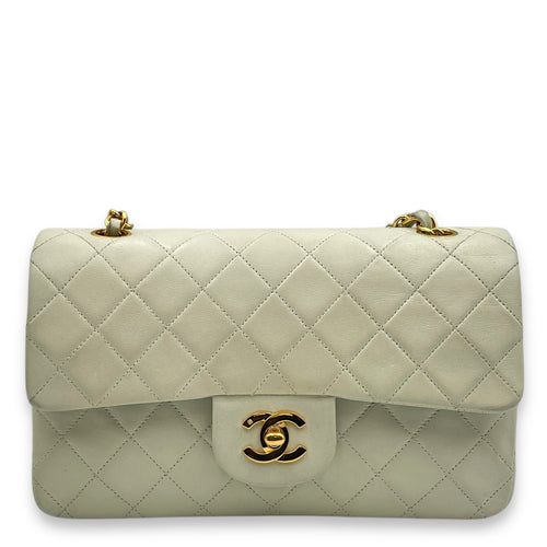 Vintage Classic Small Mint Double Flap Bag in Lambskin, Gold hardware