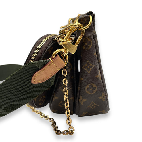 Monogram Multi Pochette Brown Shoulder Bag in Canvas, Gold hardware
