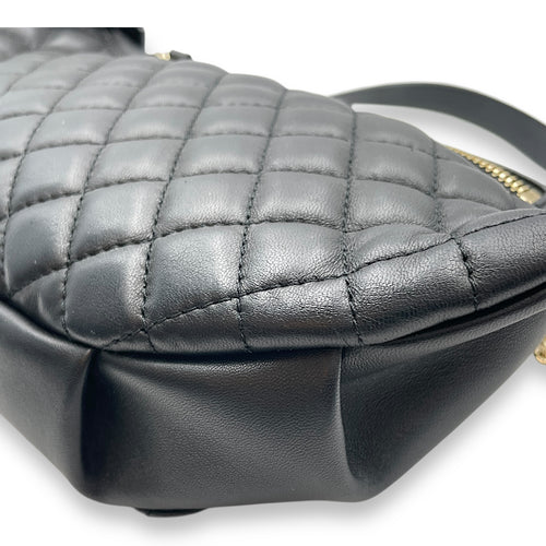 Quilted CC Black Bumbag in Lambskin, Gold hardware