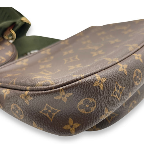 Monogram Multi Pochette Brown Shoulder Bag in Canvas, Gold hardware