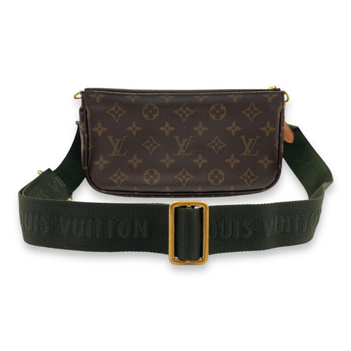 Monogram Multi Pochette Brown Shoulder Bag in Canvas, Gold hardware
