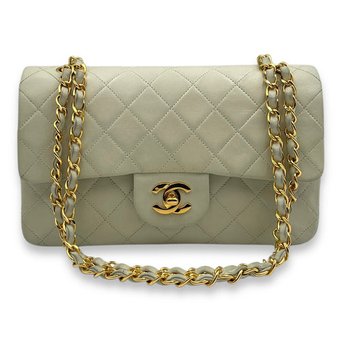 Vintage Classic Small Mint Double Flap Bag in Lambskin, Gold hardware