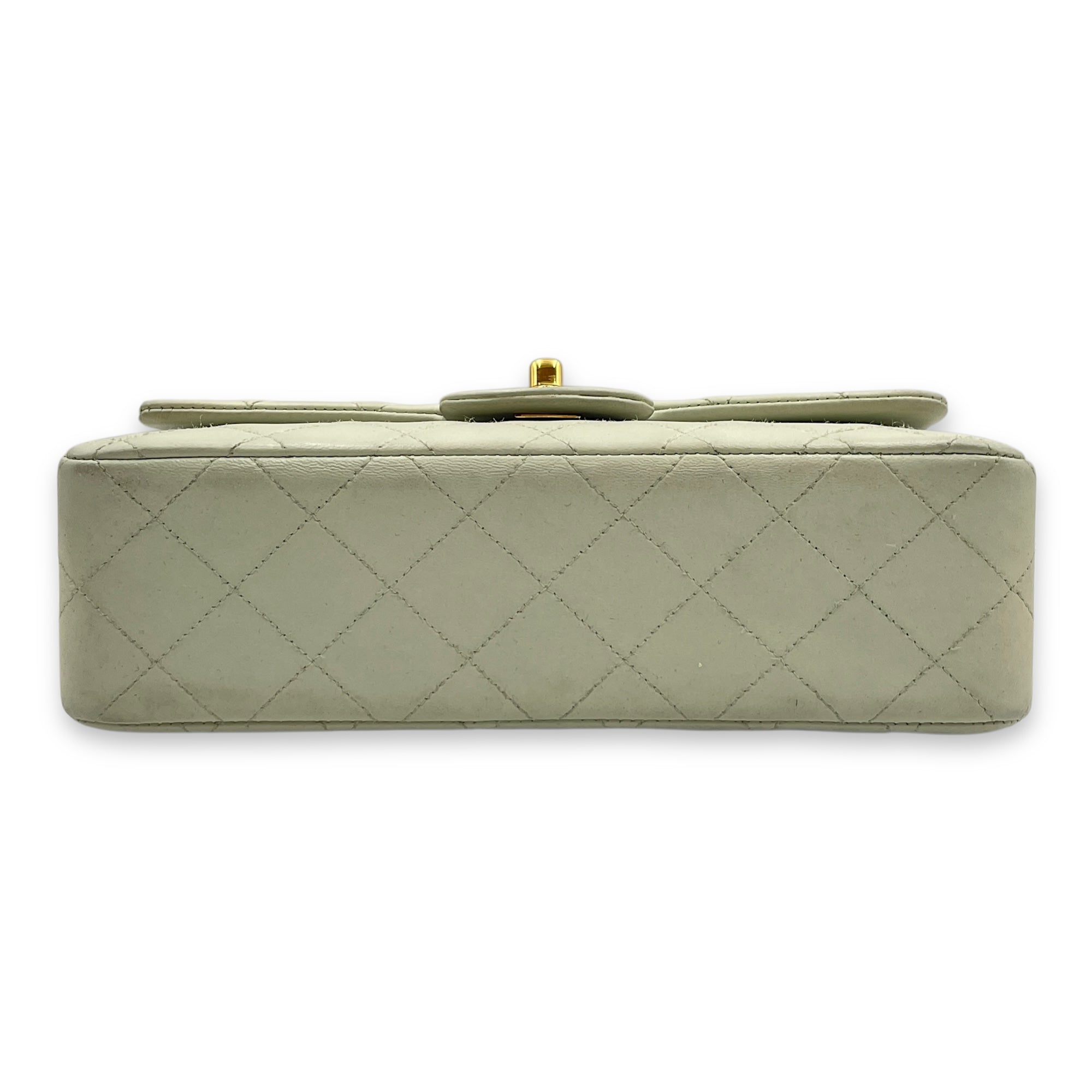Vintage Classic Small Mint Double Flap Bag in Lambskin, Gold hardware