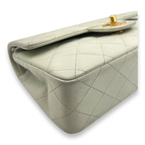 Vintage Classic Small Mint Double Flap Bag in Lambskin, Gold hardware