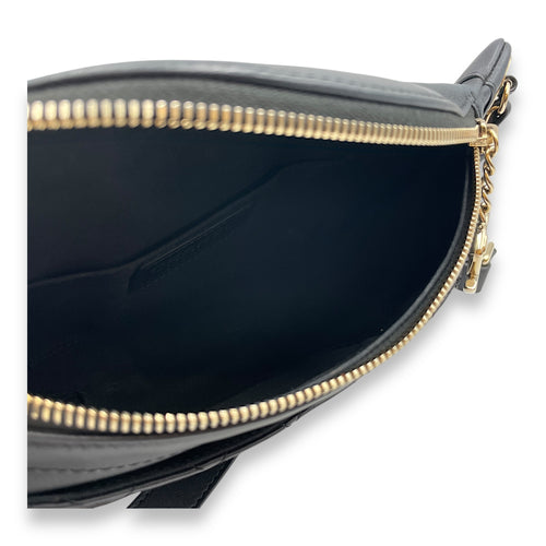 Quilted CC Black Bumbag in Lambskin, Gold hardware