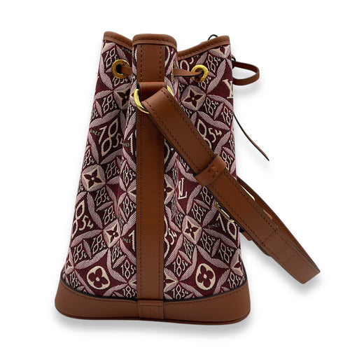 Noe Limited Edition Petit Bordeaux Bucket Bag in Canvas, Gold hardware