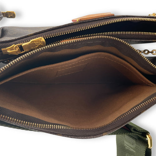 Monogram Multi Pochette Brown Shoulder Bag in Canvas, Gold hardware